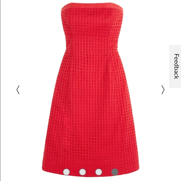 White House Black Market Strapless Coral Eyelet Dress.  Size 6.  Like New. - Picture 4 of 10